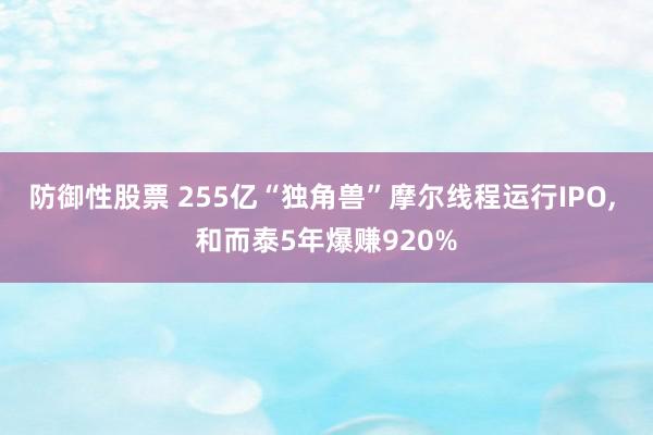 防御性股票 255亿“独角兽”摩尔线程运行IPO, 和而泰5年爆赚920%