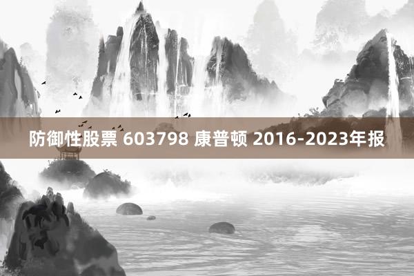 防御性股票 603798 康普顿 2016-2023年报