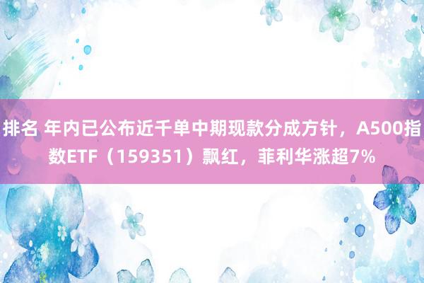 排名 年内已公布近千单中期现款分成方针，A500指数ETF（159351）飘红，菲利华涨超7%