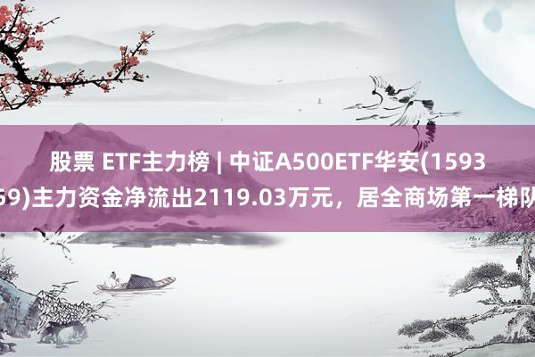 股票 ETF主力榜 | 中证A500ETF华安(159359)主力资金净流出2119.03万元，居全商场第一梯队