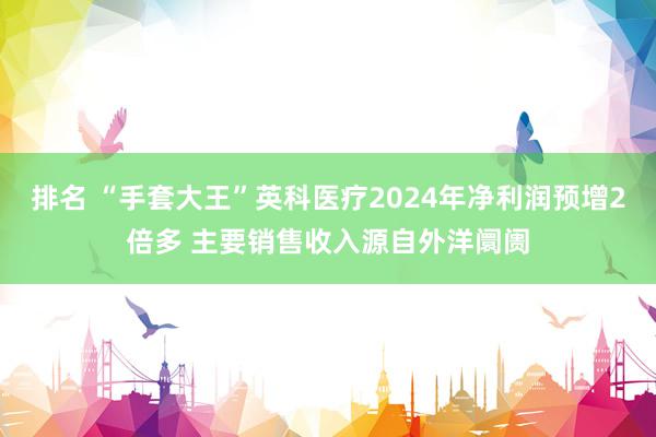 排名 “手套大王”英科医疗2024年净利润预增2倍多 主要销售收入源自外洋阛阓